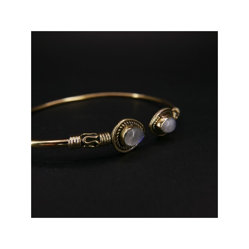 Brazalete de Bronce con Piedra Luna