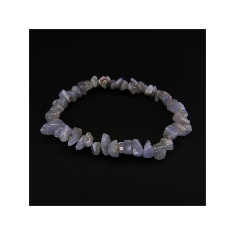 Pulsera Chip de Calcedonia Azul