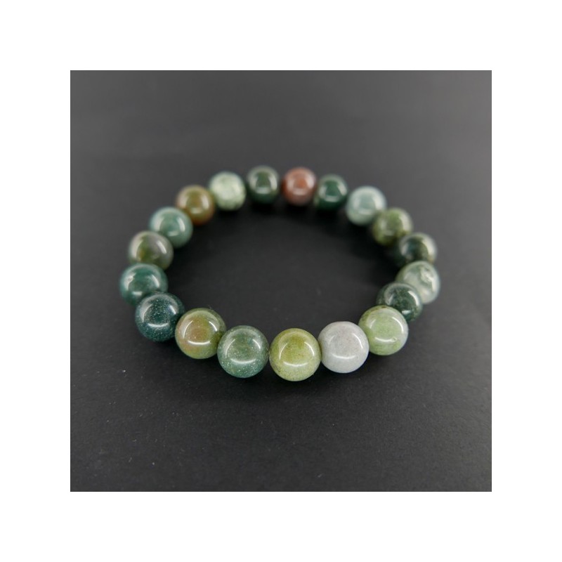 Pulsera elastica de bolas de Jaspe Oceano de 10mm.