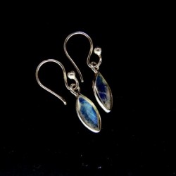 Pendientes de Piedra Luna Ojo Facetado Mini - Plata de Ley 925