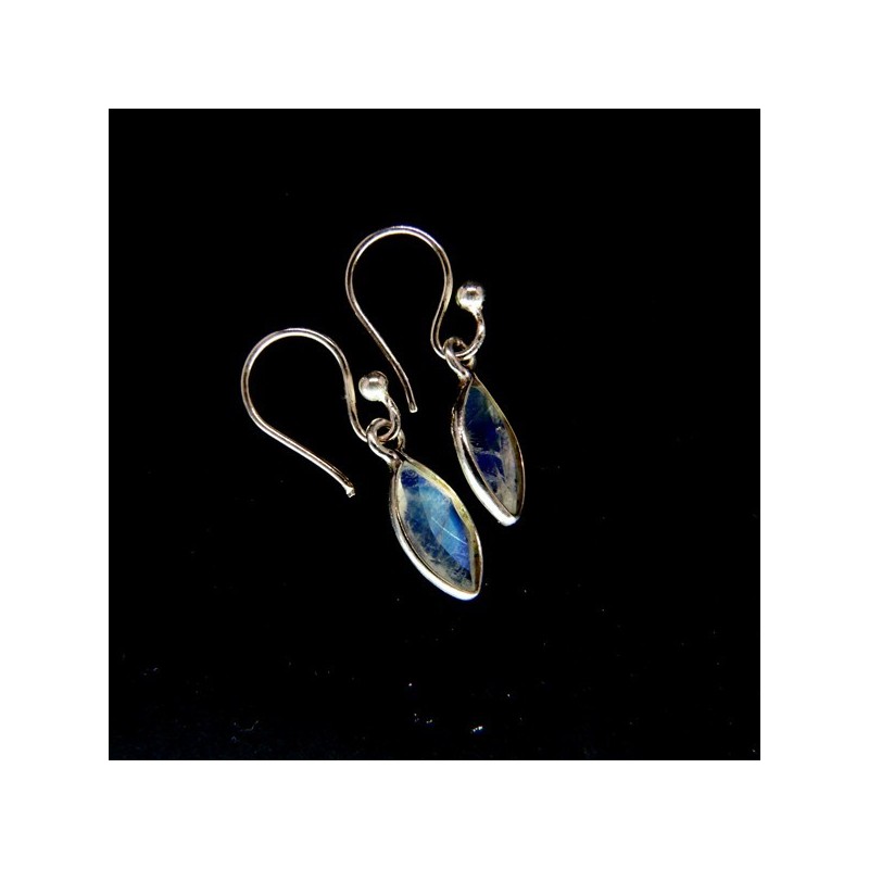 Pendientes de Piedra Luna Ojo Facetado Mini - Plata de Ley 925