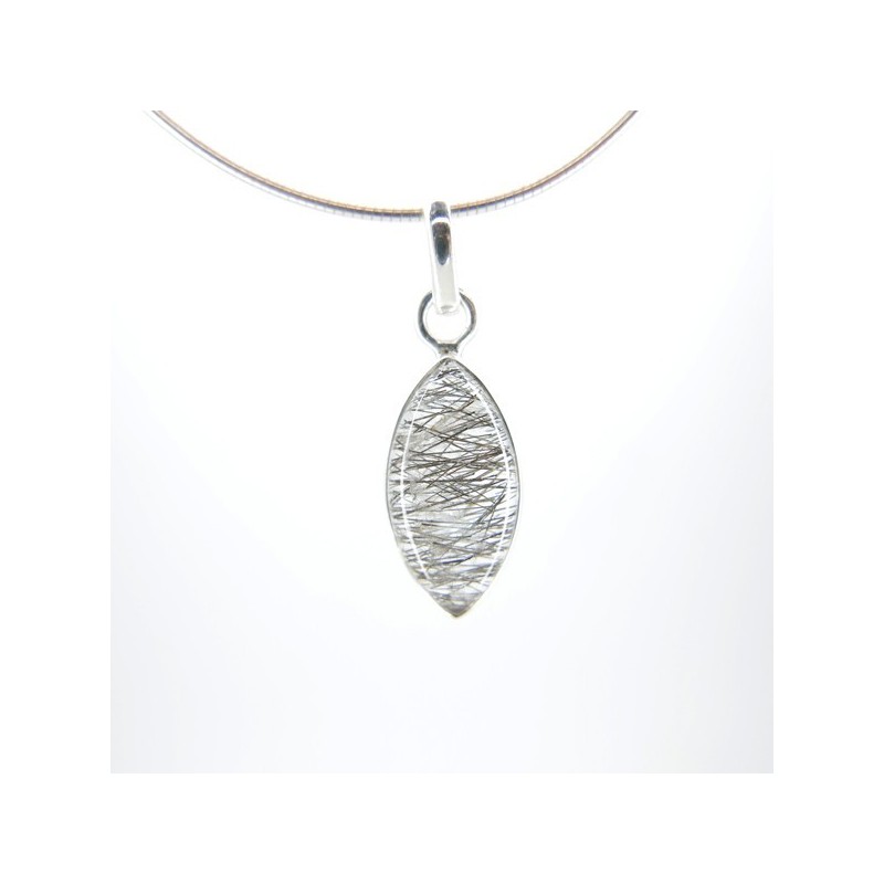 Colgante de Cuarzo Turmalinado Ojo Grande -Plata de Ley 925-