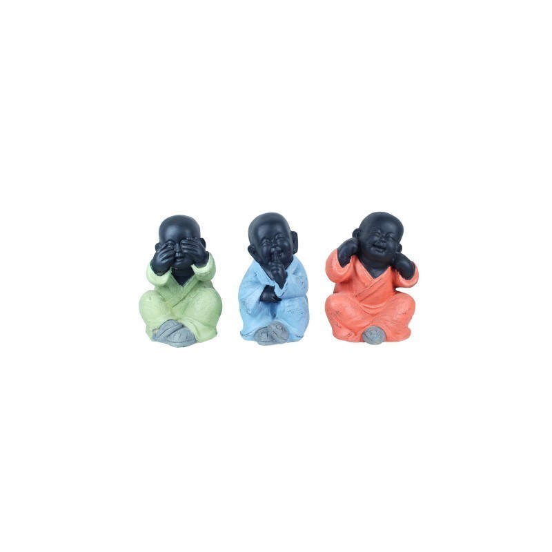 Figura Buda x3 Colores 24 cm