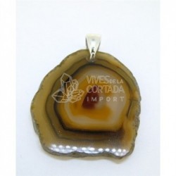 Colgante de Agata Natural Ba?o de plata