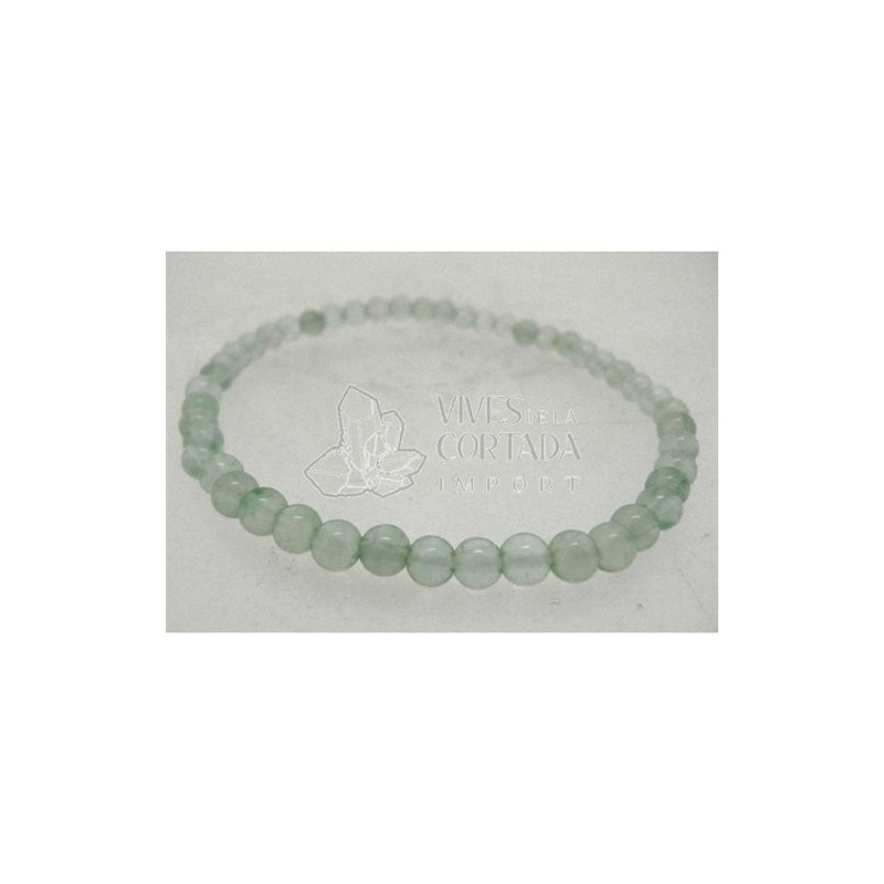 Pulsera Elastica Bolas de Fluorita Verde de 4 mm