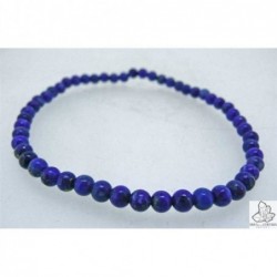 Pulsera elastica de bolas de Lapislazuli de 4mm.