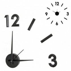 Reloj de Pared Numeros Adhesivos Negro 60 cm