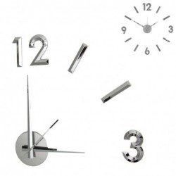 Reloj de Pared Numeros Adhesivos Plata 60 cm