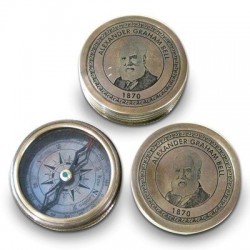 Brujula Retro Graham Bell Laton 6 cm