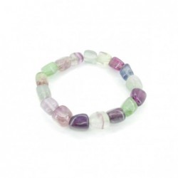 Pulsera Rodado  de Fluorita Arco Iris
