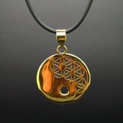 Colgante Yin Yang con Flor de la Vida de Bronce -73-