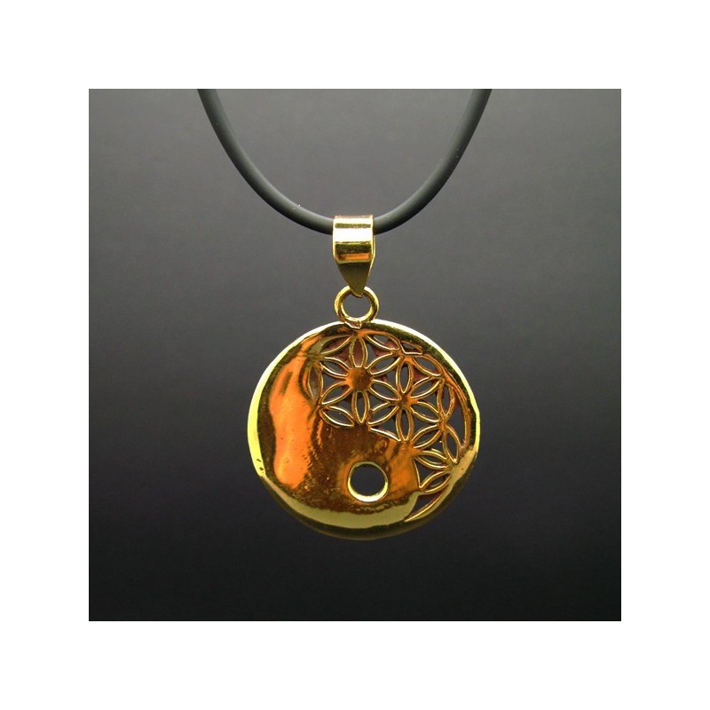 Colgante Yin Yang con Flor de la Vida de Bronce -73-