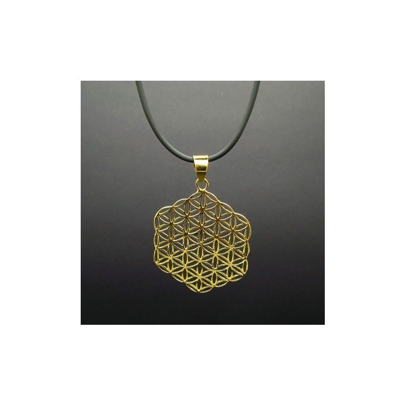 Colgante de Bronce Flor de la Vida Hexagonal Pequeño -96-