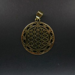 Colgante de Bronce Flor Vida Doble Circulo -97-