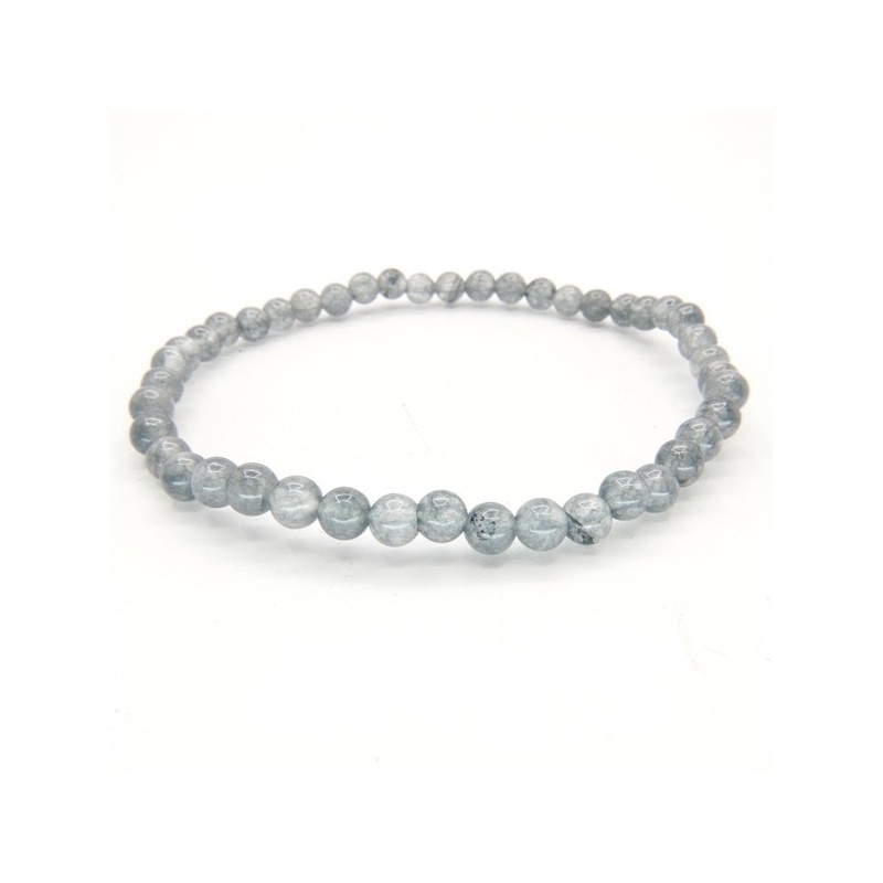 Pulsera de Agata Gris Bola Lisa 4mm