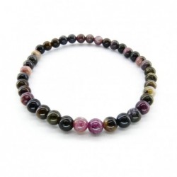 Pulsera de Turmalina Multicolor Bola Lisa 4mm