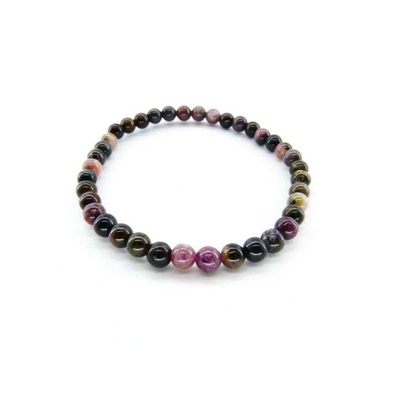 Pulsera de Turmalina Multicolor Bola Lisa 4mm
