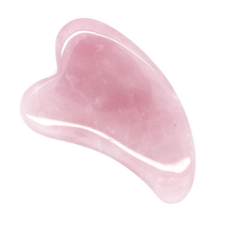 Masajeador Gua Sha de Cuarzo Rosa
