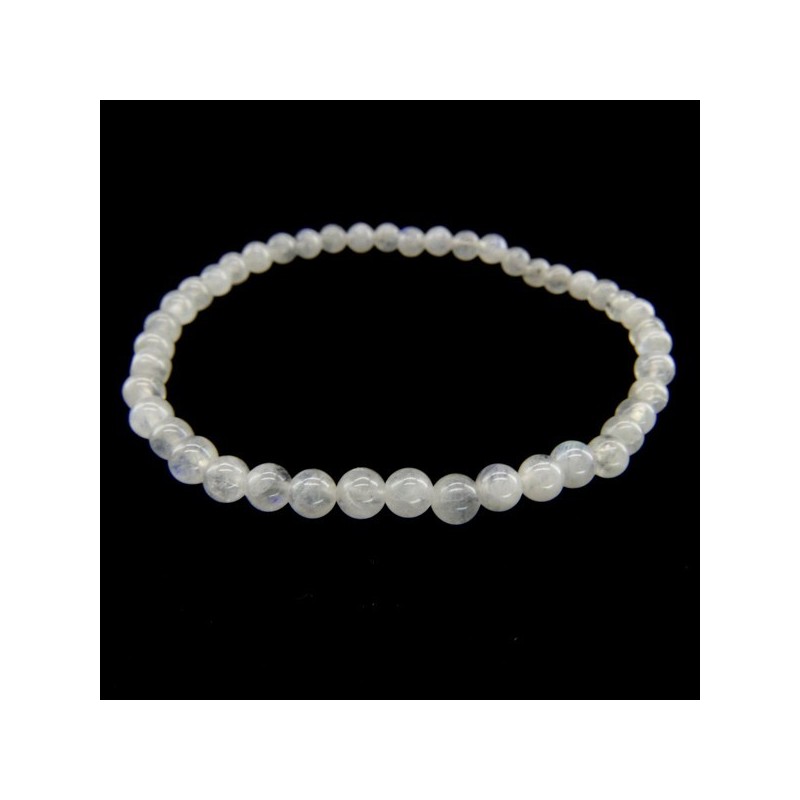 Pulsera de Piedra Luna Bola Lisa 4mm