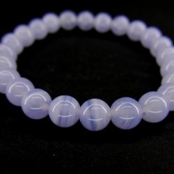 Pulsera de Calcedonia Azul Bola Lisa 8mm