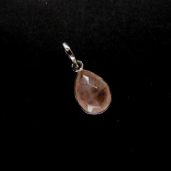 Colgante de Cuarzo Rosa Lagrima Facetada - Plata de Ley 925