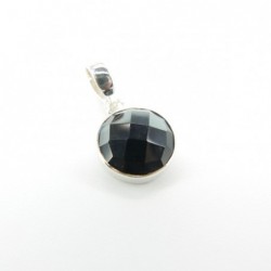 Colgante de onix Circulo Facetado - Plata de Ley 925