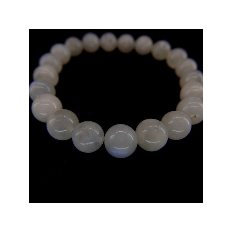 Pulsera de Piedra Luna Bola Lisa 8mm