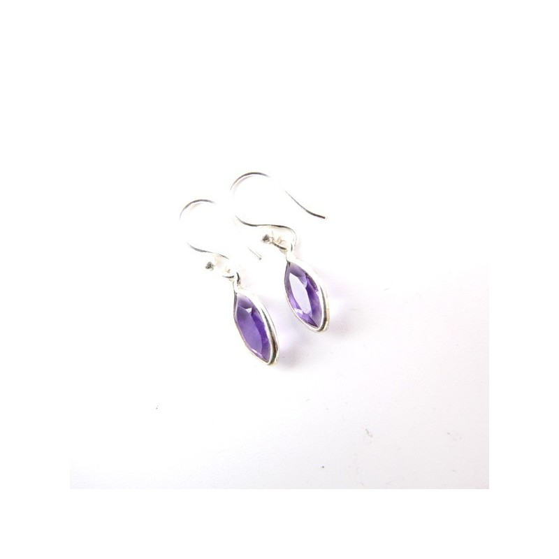 Pendientes de Amatista Ojo Facetada Mini - Plata de Ley 925