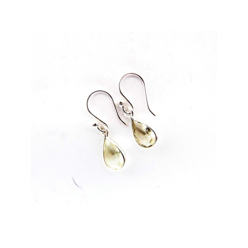 Pendientes de Citrino Lagrima Facetada Mini - Plata de Ley 925