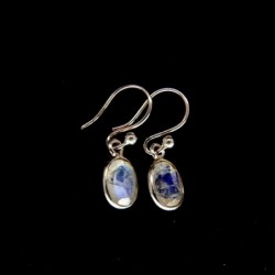 Pendientes de Piedra Luna ovalo Facetado Mini - Plata de Ley 925