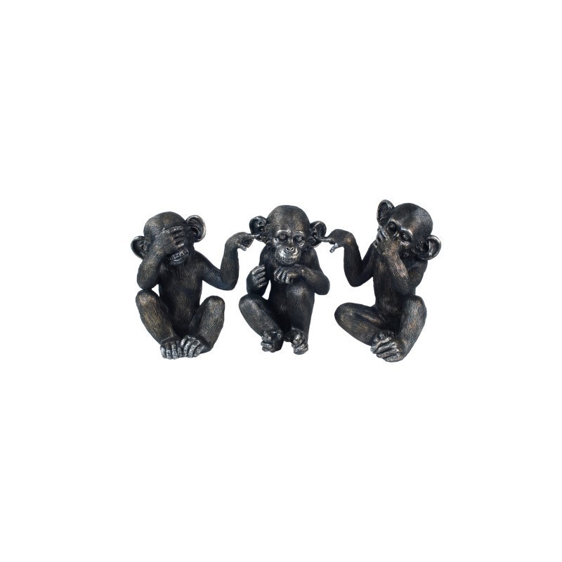 Figura Resina x3 Orangutan Budista 30 cm