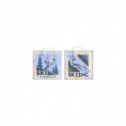 Placa Pared Decorativa x2 Ski 25 cm