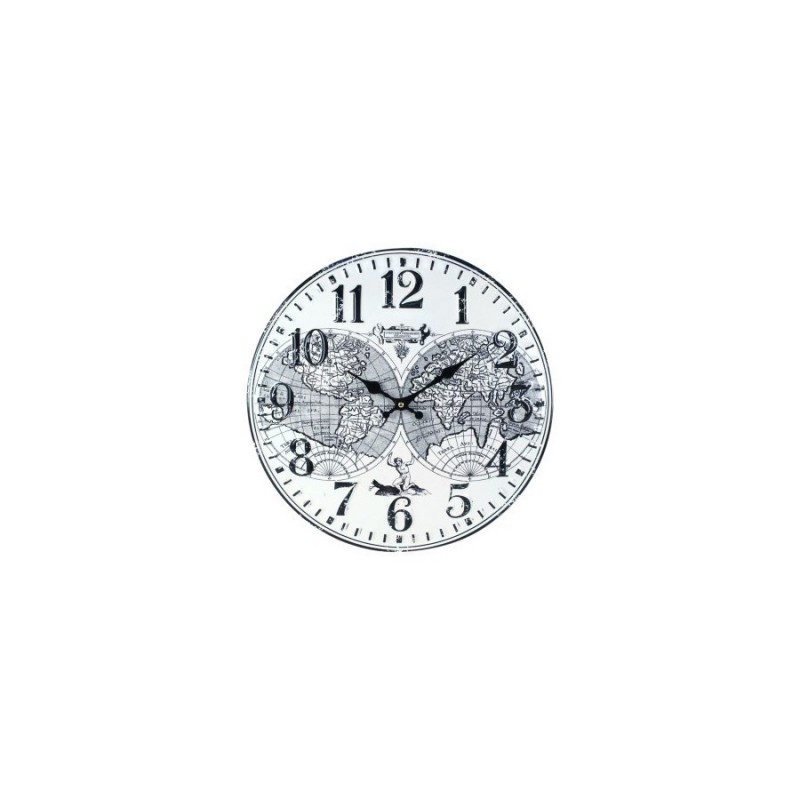 Reloj Pared Mapamundi Retro 40 cm