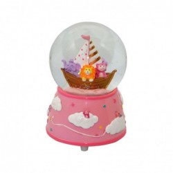 BOLA MUSICAL BARCO/ANIMALES ROSA DIA:8CM