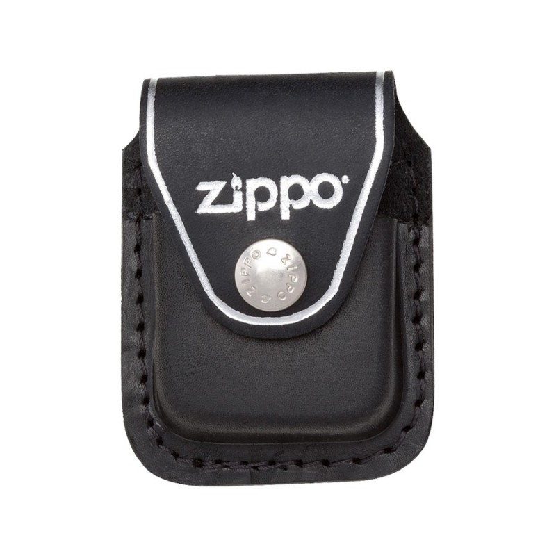 FUNDA ZIPPO PIEL NEGRA CLIP