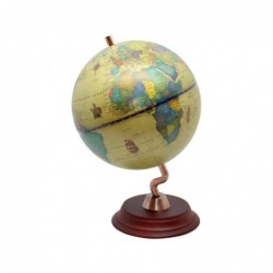 GLOBO TERRAQUEO VERDE BASE S MADERA D:14CM
