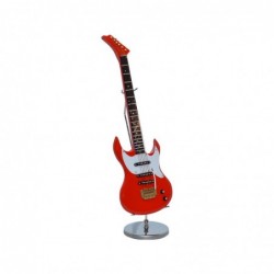 GUITARRA ELECTRICA ROJA MADERA C/STAND H:20CM