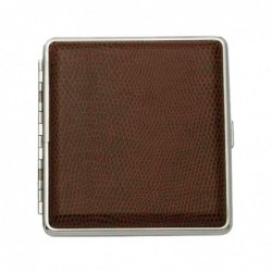 PITILLERA PIEL MARRÓN 98X92X20MM P/20 CIGARRILLOS
