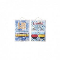 Adorno Decorativo Pared Colgante x2 Lisbon Madera 60 cm