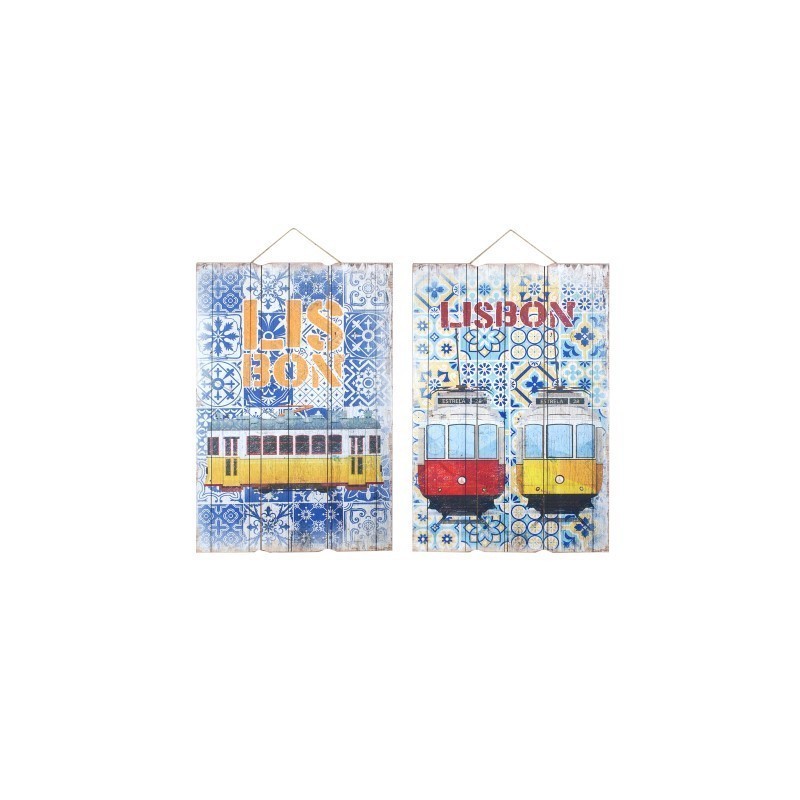 Adorno Decorativo Pared Colgante x2 Lisbon Madera 60 cm
