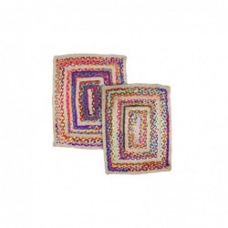 Alfombra Multicolor x2 Modelos Algodn y Yute 80x65 cm