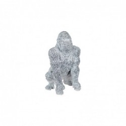 Figura Decorativa Gorila Plateado 44 cm