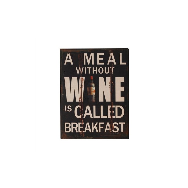 Placa Pared Decorativa Wine 33x25 cm