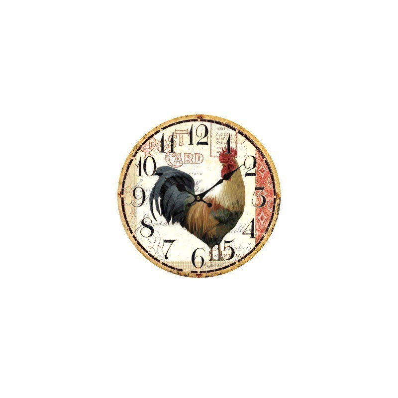 Reloj de Pared Gallo Madera 34 cm