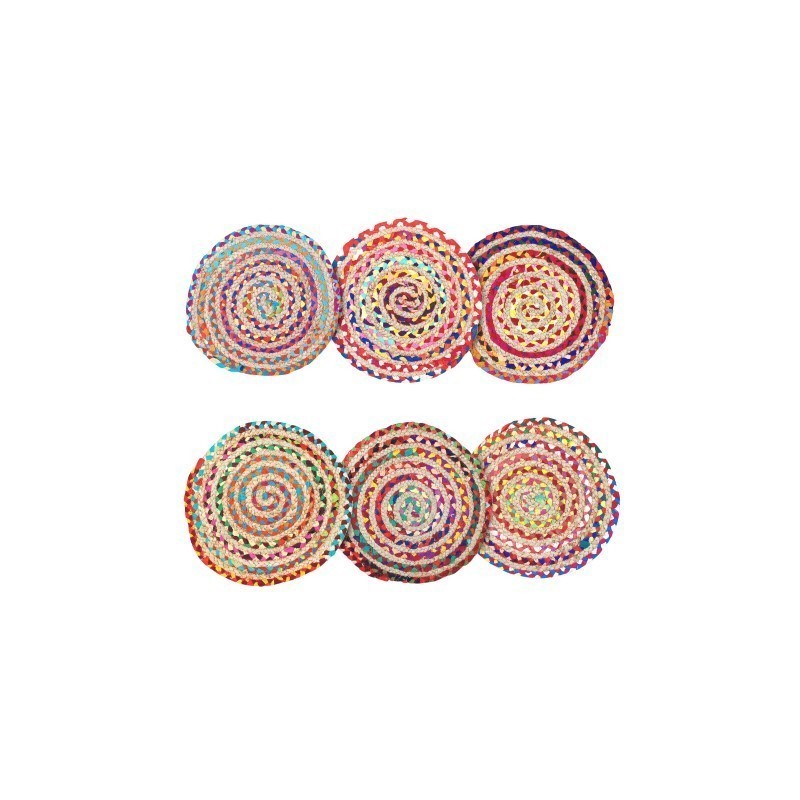 Salvamantel x6 Colores Yute 36 cm