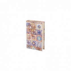 Caja Forma Libro Mosaico Madera 24 cm