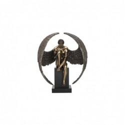 Figura Decorativa Angel Desnudo Pedestal Resina 61 cm