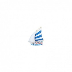 Figura Decorativa Barco Resina Azul 5 cm