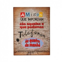 Placa Pared Decorativa Amigos 33x25 cm