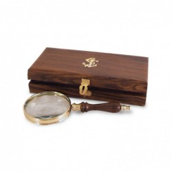 Lupa Escritorio Retro Laton 18 cm